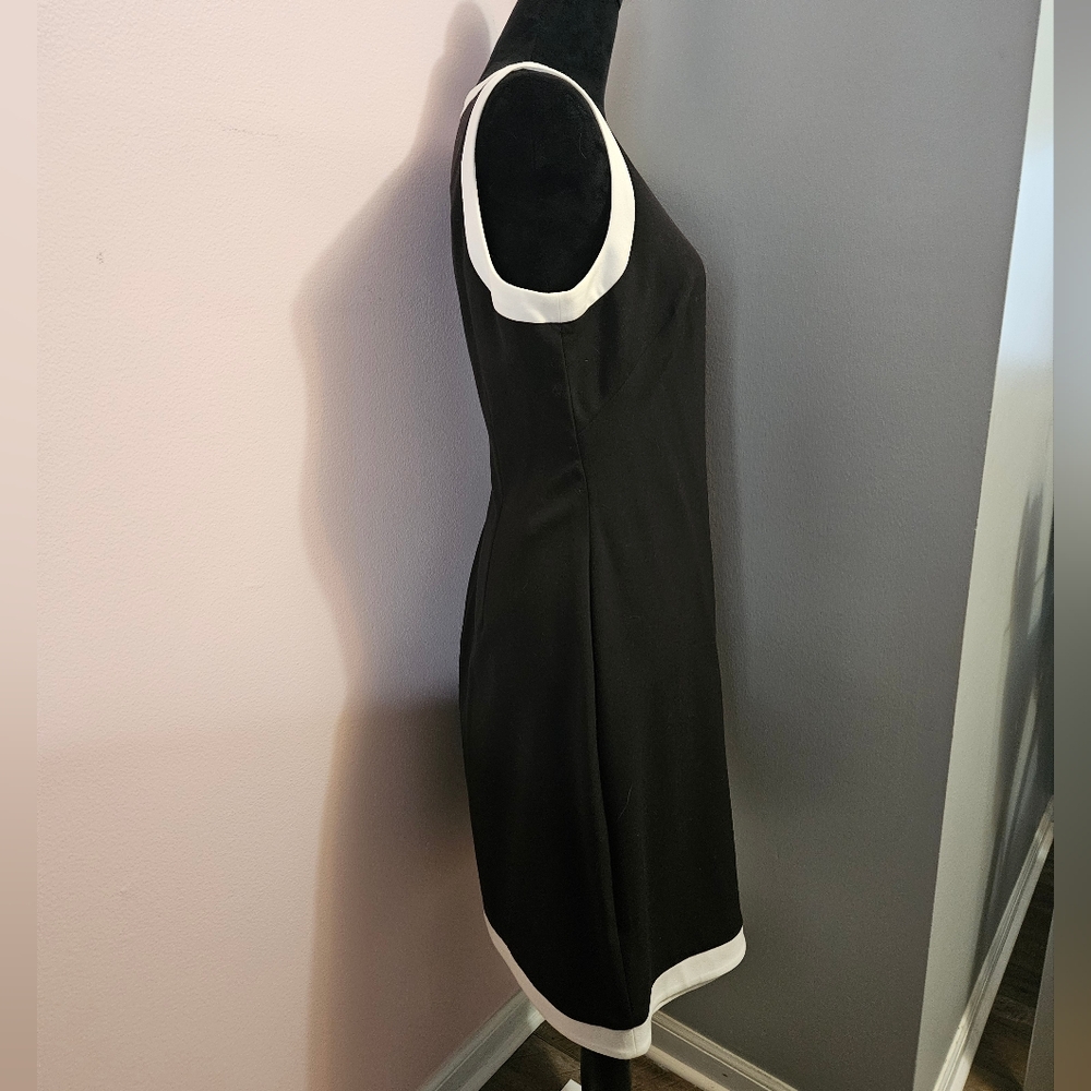Ralph Lauren Black & White Midi Party Cocktail Sheath Dress 🤍 Size 10 🖤 NWT - Picture 4 of 11